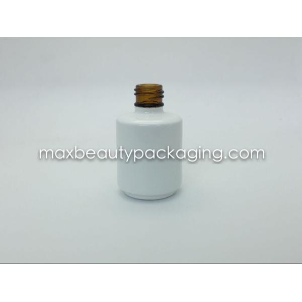 high quality thick and strong powder coating gel bottle 15ml amber matte white bottle round shape nail polish packaging