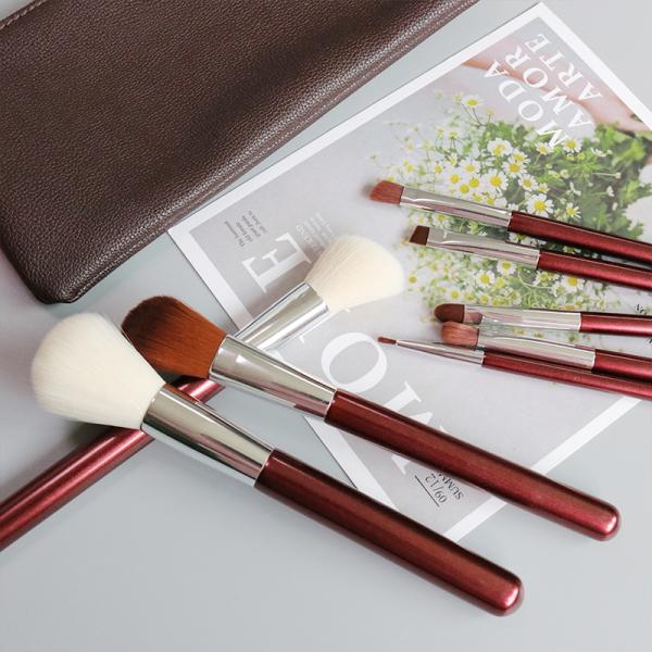 Must Have Cosmetic Brushes Luxury Set For Girls Makeup Dark Red Color