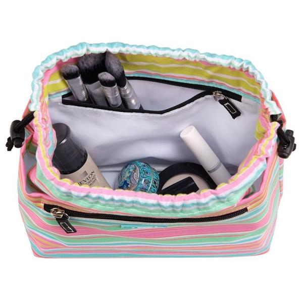 Makeup & Cosmetic Bag, Cinch-Top Closure, 4 Open Pockets, Water Resistant