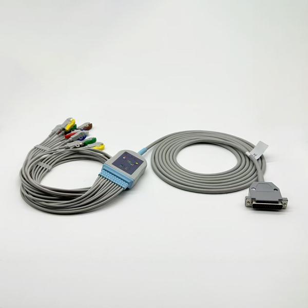 Cable électrocardiogrammique à 25 broches en une pièce à 11 broches IEC