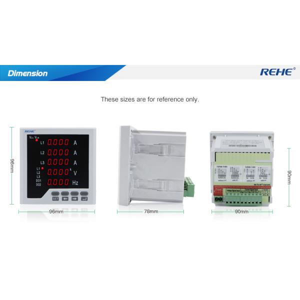 Three phase 5 rows display digital amp&volt &hertz meter AC combination multimeters