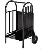 Firewood Rack with 4 Fireplace Tools Fireplace Log Holder for Indoor and Outdoor Use Iron Log Holder Storage Set Black