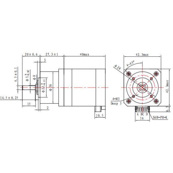 NEMA 17 8.4V 0.7A зацепил Stepper мотор для медицинского оборудования