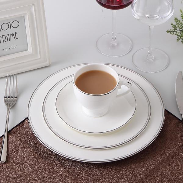 Exquisite 10 25.8x1.8cm Gold Rim Bone China Dinnerware Set Cup