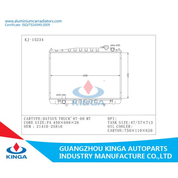 Car parts aluminum radiator for DATSUN TRUCK'97-00 OEM 21410-2S810 Auto Spare Parts