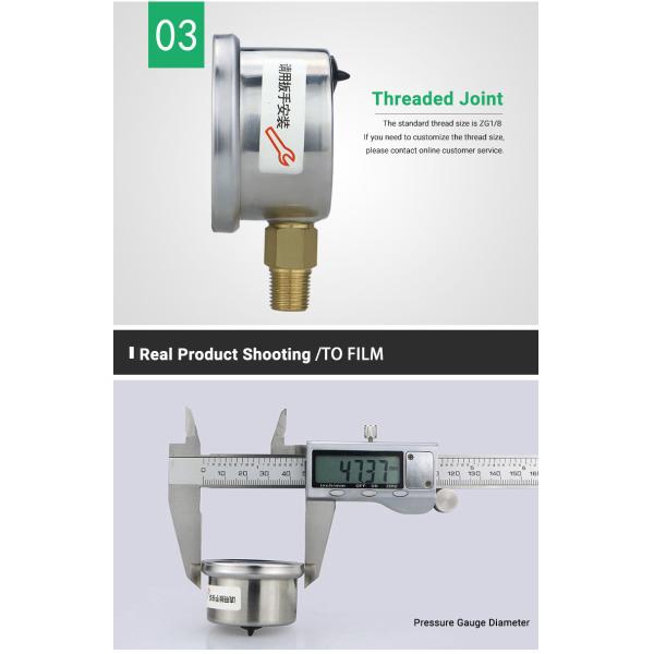 41.5mm Customized OEM Dial 80psi Pressure Gauge with 1/4 or 1/8 Threaded Connection