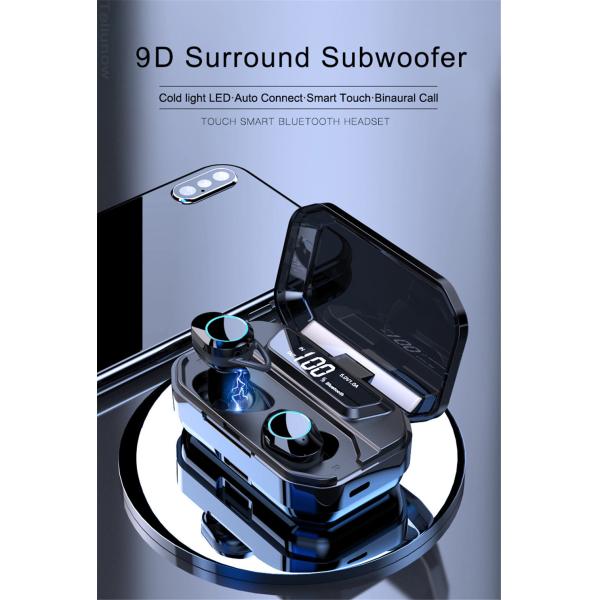 Наушники Ipx7 стерео наушника G02tws 5,0 Bluetooth 9d беспроводные делают наушники водостойким (с поручая случаем 3300mAh)