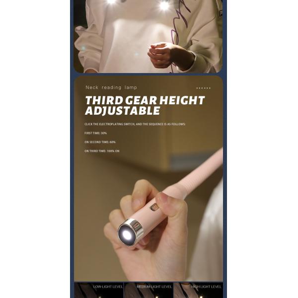 Control Mode Switch Control Led Portable Flexible Neck Hanging Charging Book Light for DIY