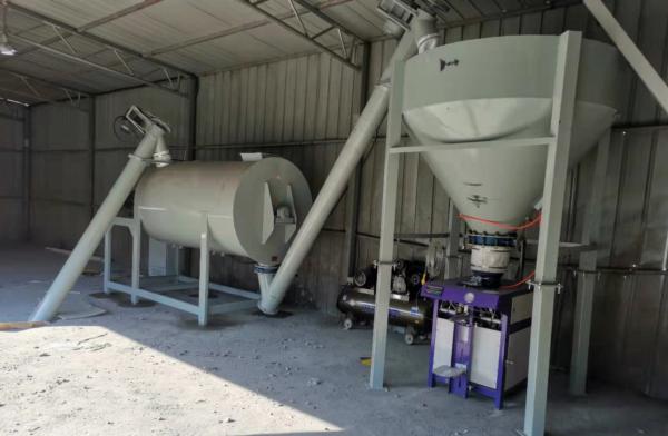 A planta pronta do almofariz de Drymix telha o dia da embalagem 25T da areia do silicone