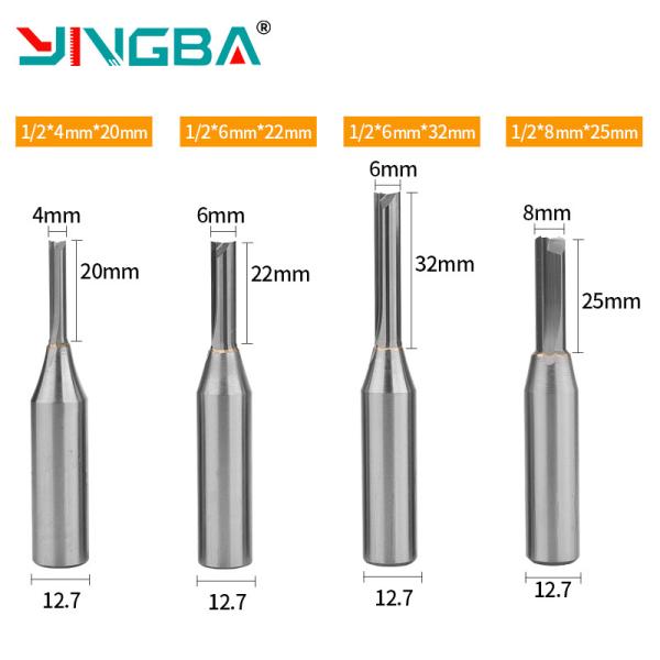 Customized Cheap Price 1/2  12mm Shank TCT Two-Edged Straight Bit Router for CNC Wood Working Cutting Bit