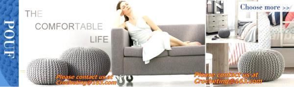 Middle size cotton crochet floor pouffe crochet pouf hassock Ottoman Floor Cushion