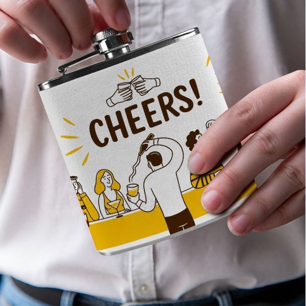 6oz 7oz 8oz Sublimation Hip Flask Custom Logo Men Liquor Hip Flasks PU Leather Stainless Steel Wine Pot Blanks