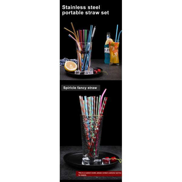 Métal réutilisable d'accessoires de barre buvant des pailles d'acier inoxydable avec le logo adapté aux besoins du client