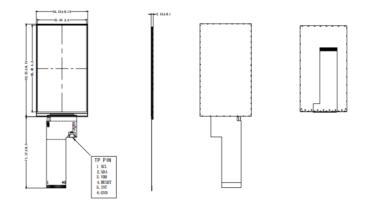 3.97 Inch 480x800 Resolution In-cell TFT LCD Touch Screen with MIPI Interface and 350 Nits Brightness