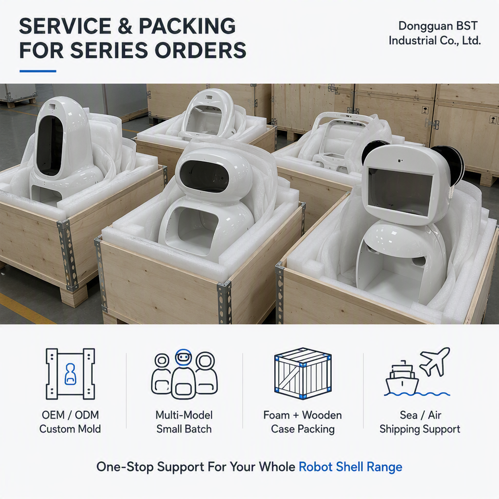 Custom Vacuum Formed & Cut ABS Robot Shell Cover Housing for Catering & Navigation Robots OEM