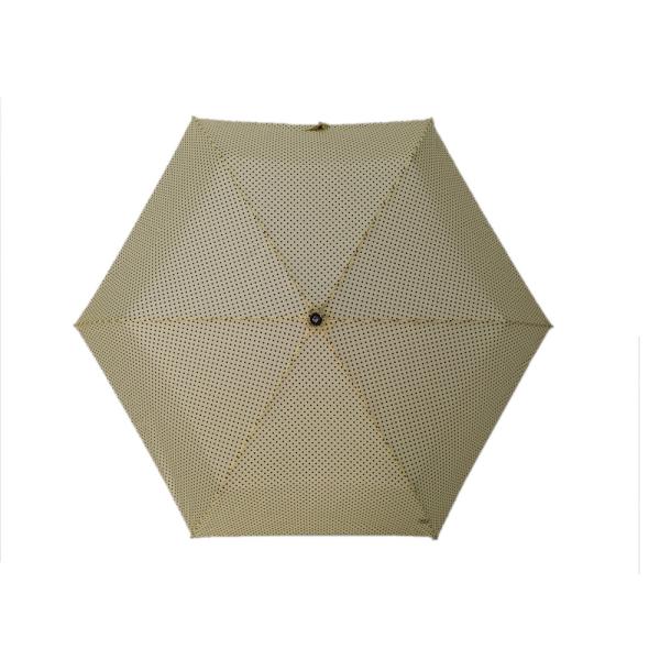Cream Color 3 Section Automatic Open And Close Compact Umbrella 6 Panels