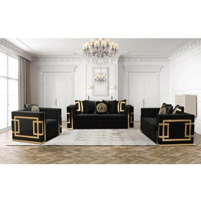 2018 ODM Black Gold Home Furniture Sofas Anti Abrasion Fabric Material