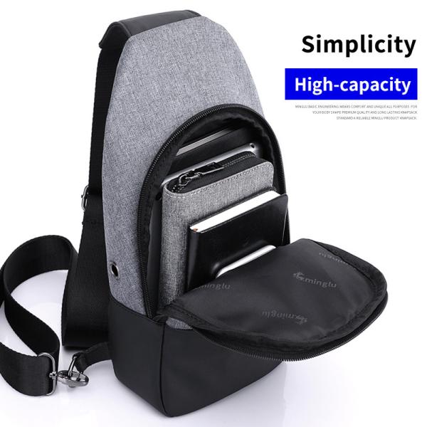 Atacado OEM logotipo personalizado homens impermeável luz estilo coreano crossbody tendência saco de peito masculino bolsa de arremesso