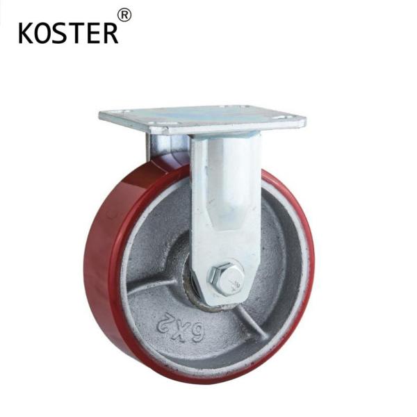 5 Inch PU Wheel Black Rubber Adjustable Industrial Heavy Duty Caster Wheel With Brake