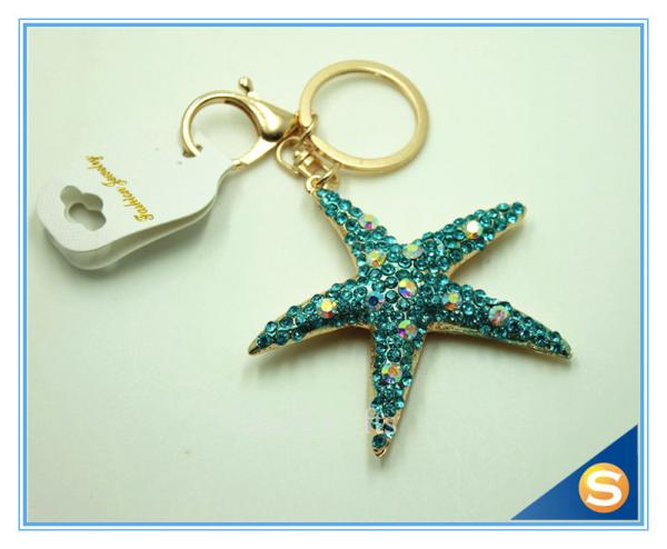 Custom Colorful Crystal High Quality Metal Decorative Key Chain