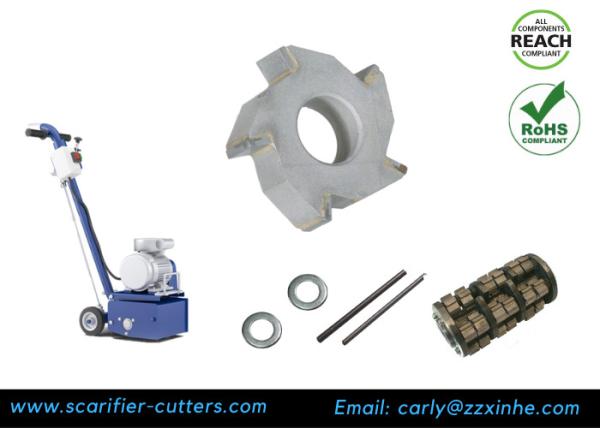 A prata revestiu cortadores múltiplos do carboneto dos cortadores 6pt do Tct das cabeças de corte para Von Arx VA30S 12 Scarifier