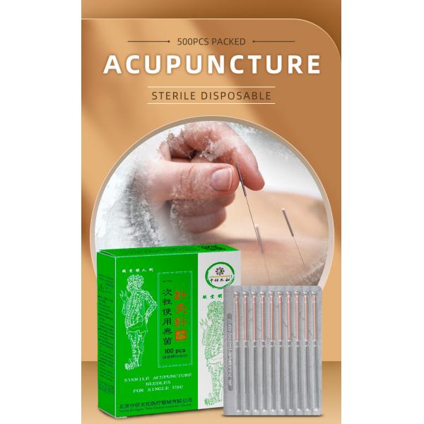 100pcs Zhongyan Taihe Disposable Acupuncture Needles Red Copper Ring Handle