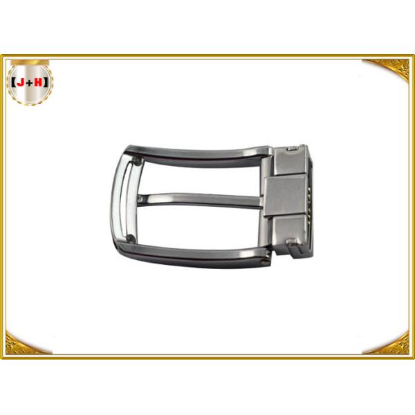 Latest Design Shiny Sterling Silver Metal Belt Buckle With Laser Engraved Logo