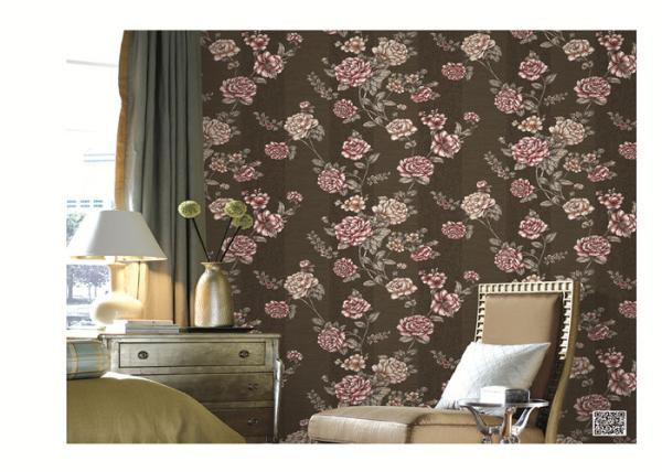 PVC vinyl wallpaper European flower  design fashion washable waterproof