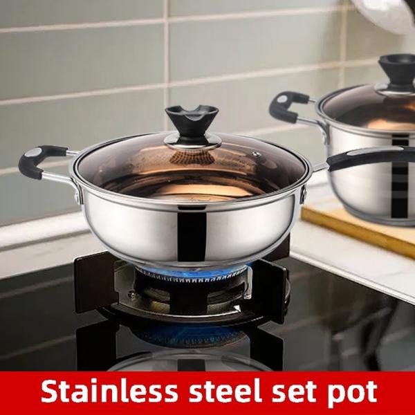 The New Listing 12 PCS Stainless Steel Cooking Set Pots And Pans Cookware Sets Cooking Soup Pots Set