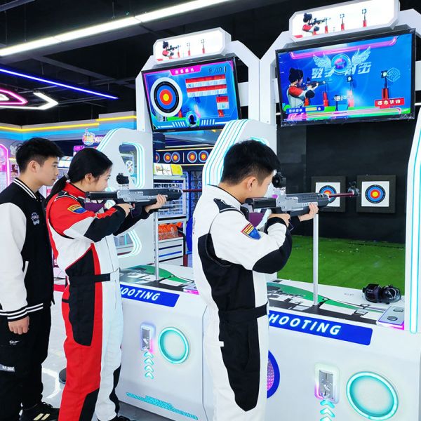 Dual Player Real Sense Shooting Arcade Machine Large Scale Coin Operated Game Center Entertainment Cool Lighting Sound