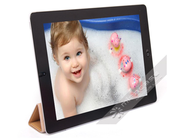 OEM Orange, Green, Red, Pink Foldable Slim PU Leather iPad Case