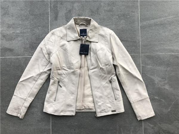 Polished Sliver Pu Leather Coat / Pleather Jacket With Multi Topstitching Tw77307