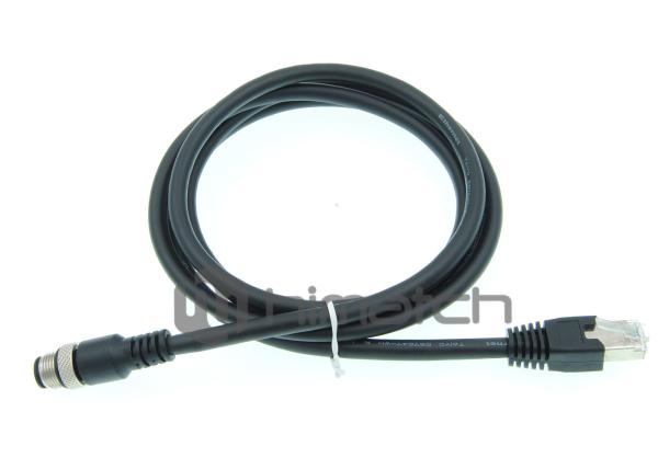 5M High Flexible Cat5e RJ45 to  M12 Dcode Connector Industrial Ethernet Cable