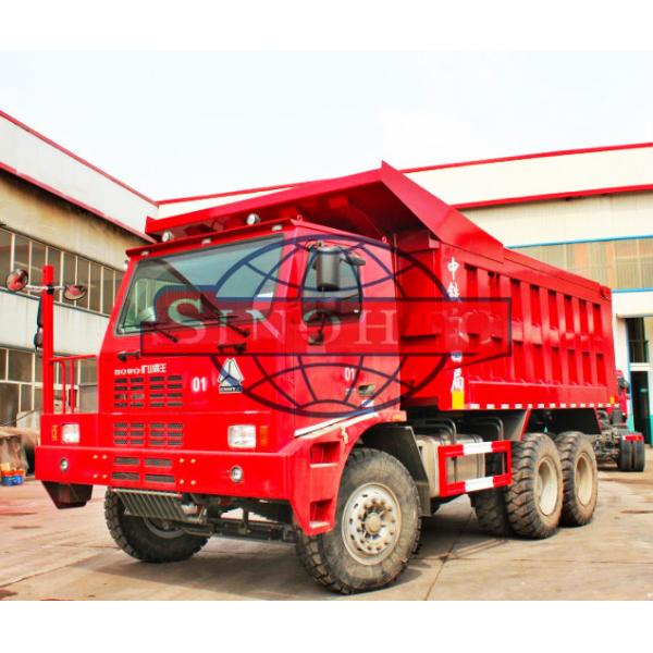 GVW 60 ton dump truck , 6x4 Strengthened heavy tipper trucks for Mining site