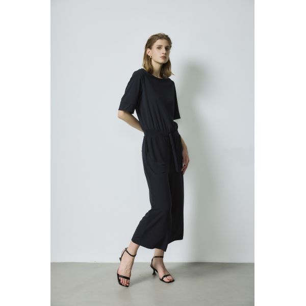 Solid Color Black Loungewear Jumpsuit XS - XL Size Ladies Pyjamas Sets