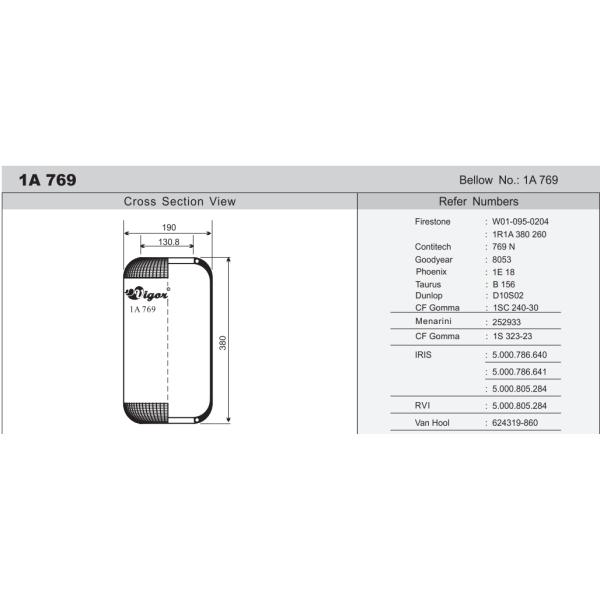 Daewoo Hyundai Korean bus air suspension spring/airbag 769