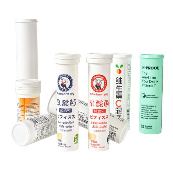 Customized Logo PP Effervescent Tablet Tube With Cap 6 Colors MAX Print PP Material