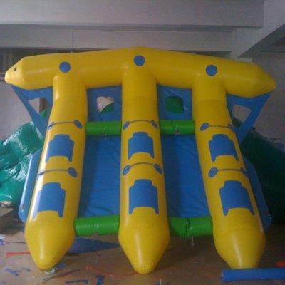 Commercial Grade Rental Towable Inflatables Water Game Flying Fish For Seashore