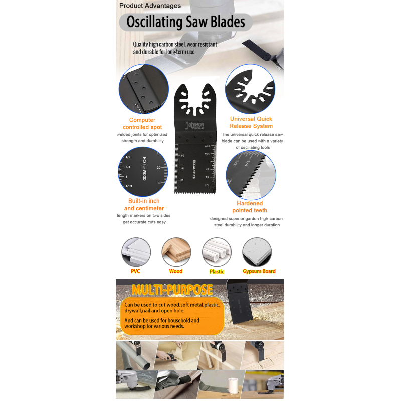 45mm HCS Cutting Wood And Plastic Oscillating Blades For Fein With Fast Cutting