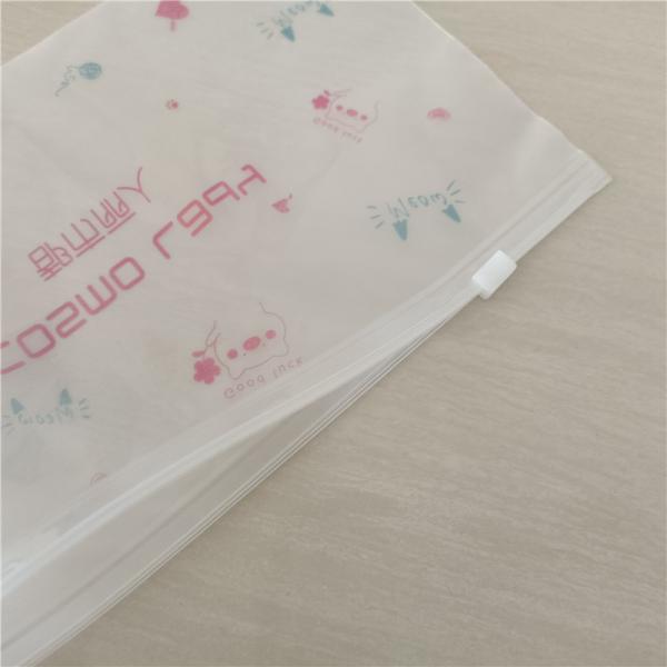 Custom Logo Clothing Packaging Zipper Bag For Reusable Frosted Garment Plastic