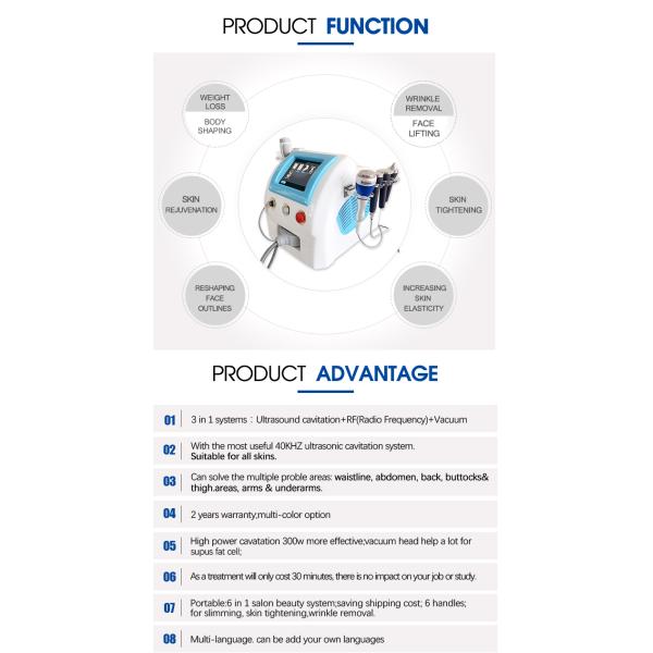 Multi-Language Cellulite Reduction Slimming Cavitation Machine with Vacuum RF Technology