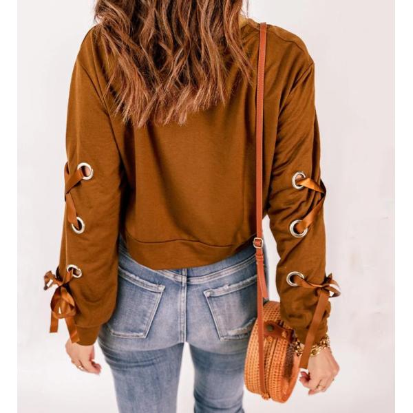 Фуфайка падения изготовленных на заказ женщин Китая фабрики одежды со шнурком - вверх по свободным длинным Hoodies Sleee