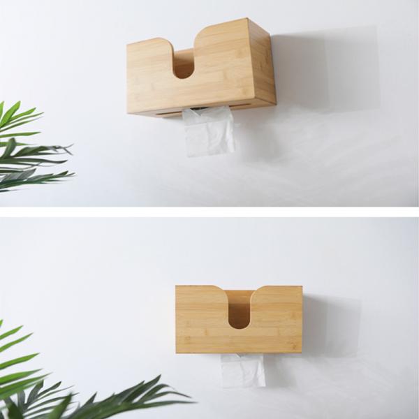 Кухонный стенный монтаж на заказ Прозрачное бумажное полотенце Полотенце для салфеток в натуральном цвете бамбука