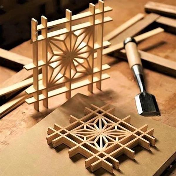 Рассекатель комнаты соснового леса Kumiko внутреннего декоративного Woodworking твердый подгонял