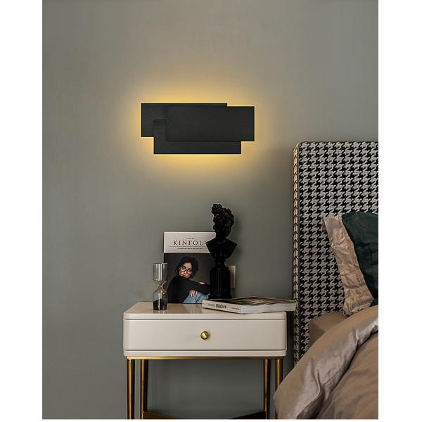 Modern Creative square wall lamp living room staircase bedroom bedside Black/white wall light(WH-OR-259)