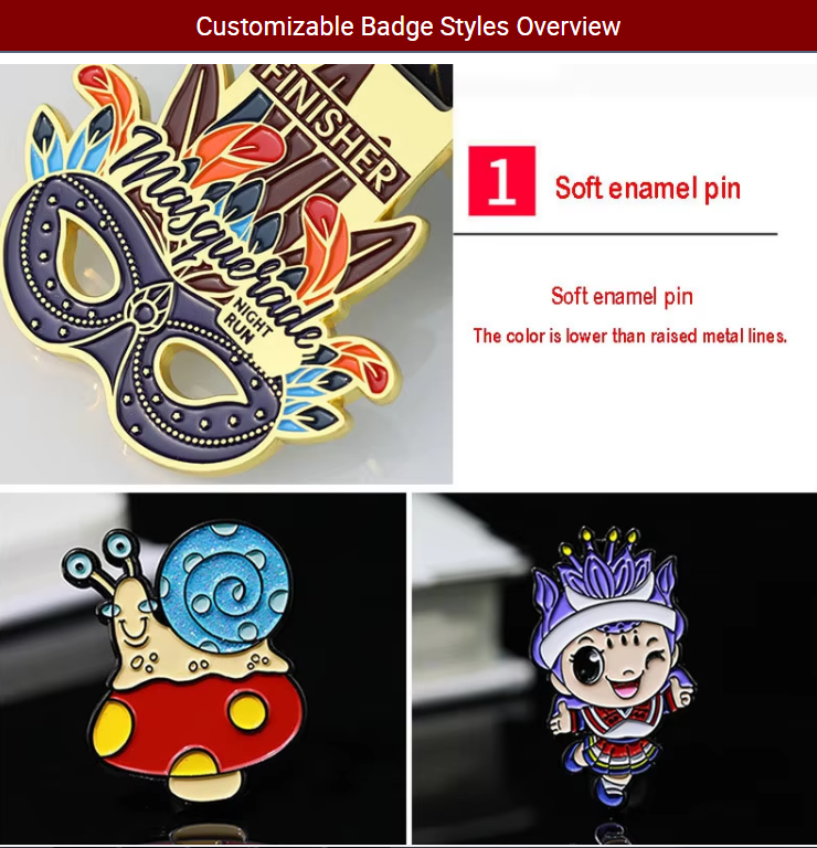 Custom Hard Enamel Lapel Pins Black Plated Flower Animal Decoration For Gift
