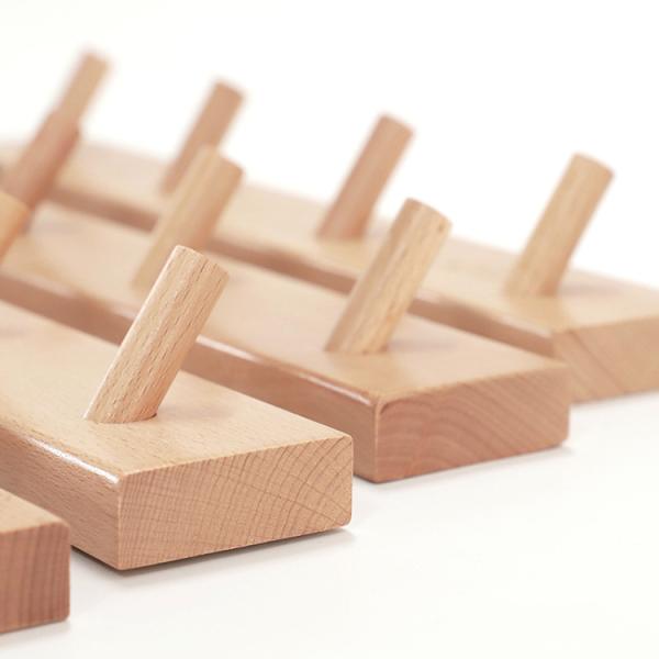 Живущие крюки стены комнаты 5PCS деревянные для вися одежд, деревянных поставок ремесел