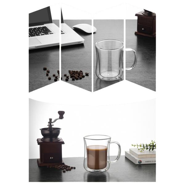 чашка двойной стены 220мл/420мл стеклянная изолировала восходящий поток теплого воздуха для чая/кофе