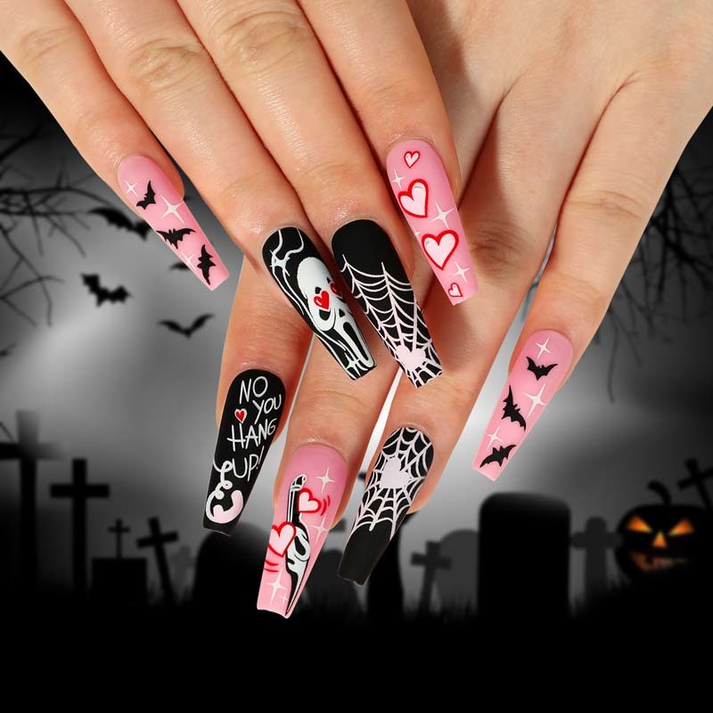 Glossy Halloween Abs Holiday Artifical Nails No Nail Damage
