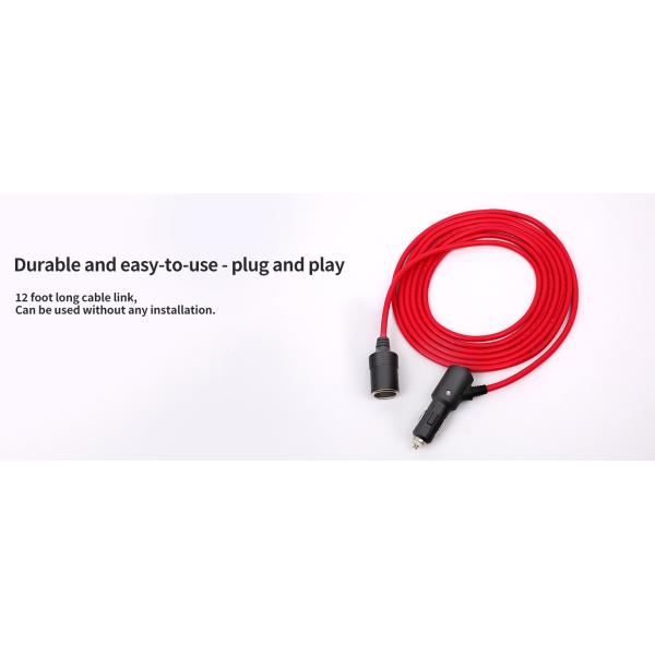 Car Cigarette Lighter Plug Socket Power Adapter Cable with Nylon Fiber Cover Material